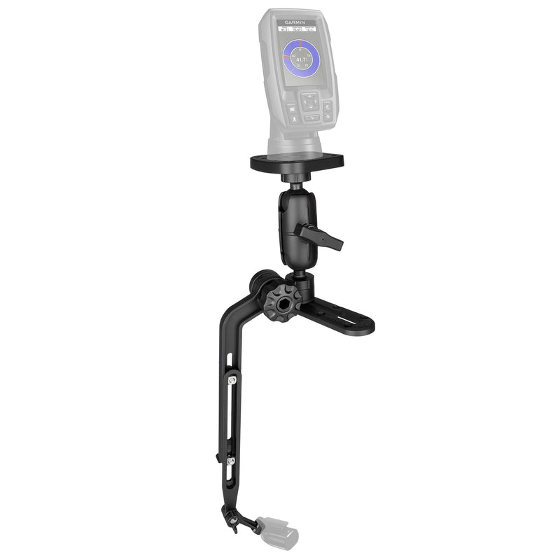 Kayak Fish Finder Mount with Transducer Mounting Arm, Compatible with Garmin Striker 4, Lowrance Fish Finders,with Kayak Track Mounting Plate-C-1