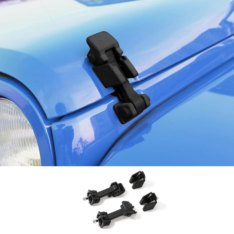 JeCar Hood Latches Factory Style Hood Catch Kits Exterior Accessories for Jeep Wrangler JK JKU 2007-2018, Black