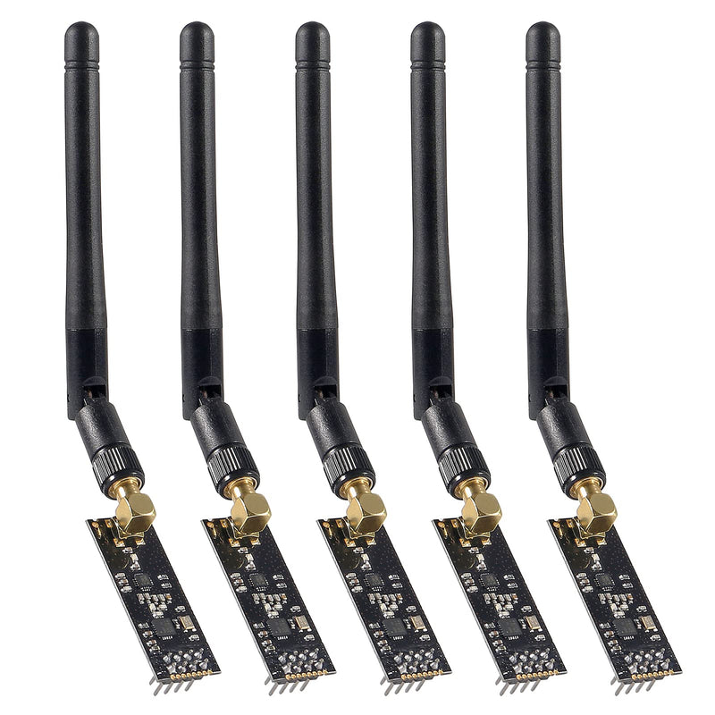 5pcs Wireless Transceiver Module 2.4G 1100m NRF24L01+PA+LNA in Antistatic Foam for ArduinoIDE Compatible with Antenna