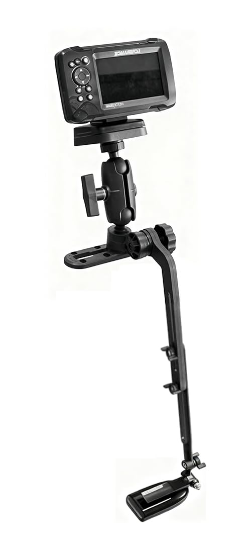 Strg Kayak Fish Finder Mount with Transducer Mounting Arm, Boat Marine Electronics Mount 1.5" Ball Fish Finder Mount Compatible with Scotty Garmin Lowrance Fish Finders