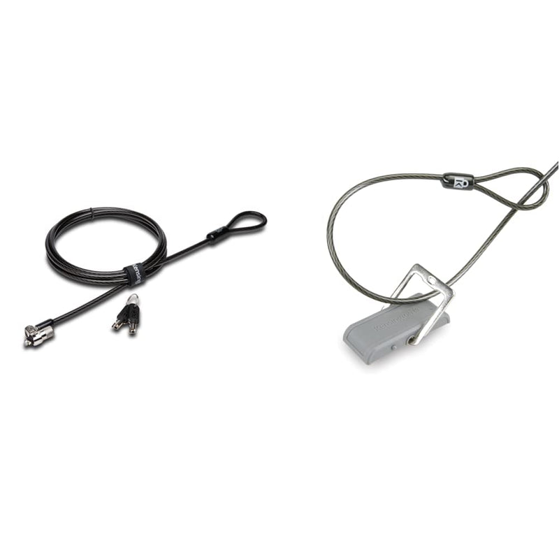 Kensington Cable Lock for HP Laptops, Lenovo, Asus, Acer & Other Devices - New Smaller & Stronger Pivoting Lock Head (K65035AM) & Desk Mount Anchor Accessory for Cable Locks (K64613WW)