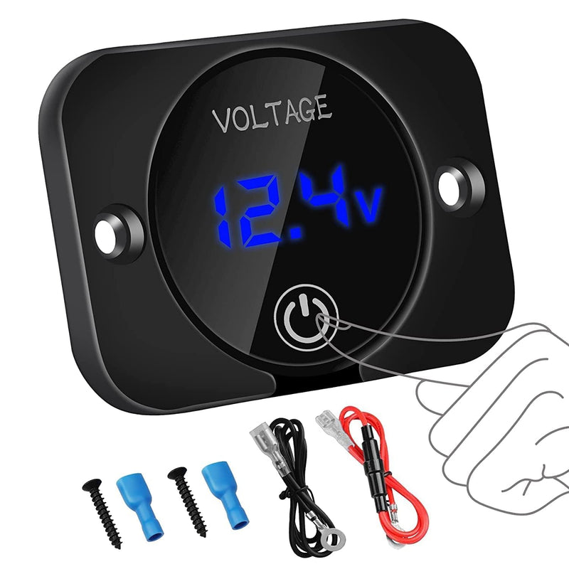 Linkstyle Battery Voltage Gauge, DC Volt Meter 12 Volt 24 Volt, LED Digital Display Voltage Meter, Waterproof Voltmeter with Touch Switch for Car RV Motorcycle Boat Golf Cart 1