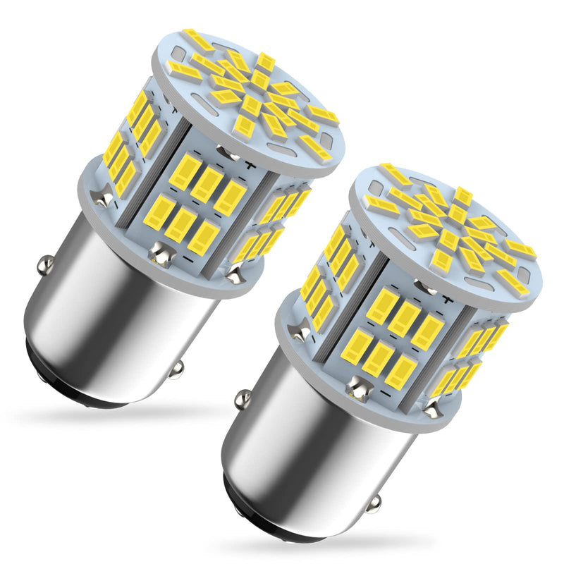 1157 Led Brake Light Bulb, 12V-24V 1157 7528 2357 2057 BAY15D LED Replacement Light Bulb for Brake Tail Light for Car RV Trailer Boat, 54SMD 3014 Chipset White light, 2PCS