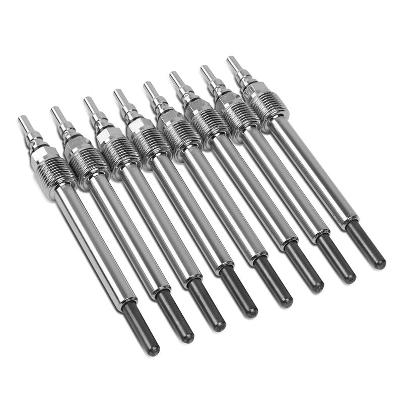 DNA Motoring ZTL-H-0007 Complete Set of 8 Glow Plugs Replacement Compatible with 04-10 E350/E450, 04-05 F250, 04-07 F350/F450/F550 Super Duty Powerstroke 6.0L V8 Turbo Diesel