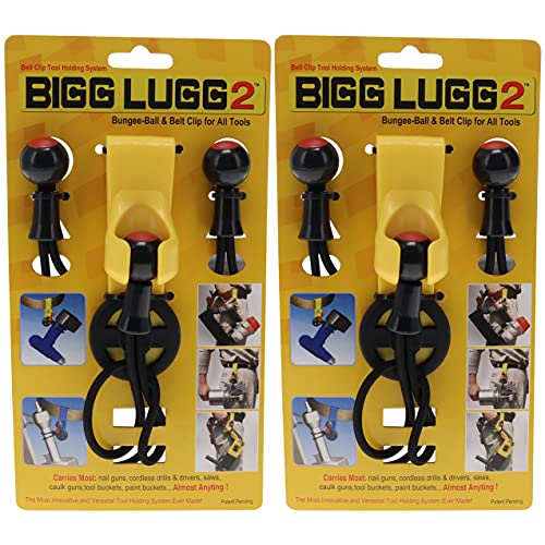 Bigg Lugg BL2-3BM Belt Clip Tool Holder System with 3 Ball Bungees - 2 Pack
