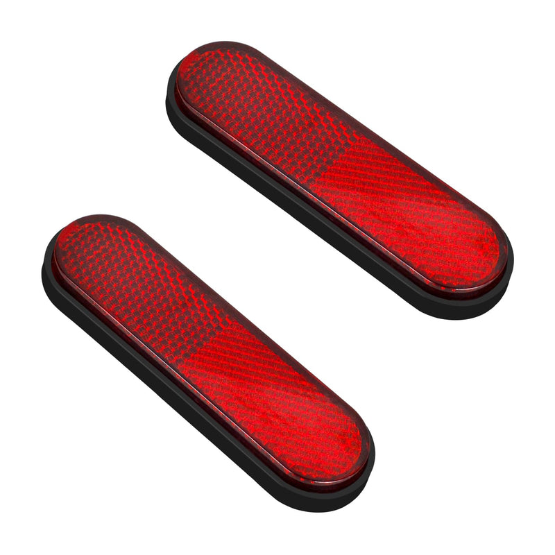 NTHREEAUTO Red Reflectors Motorcycle Safety Reflector Reflective Sticker Universal Compatible with Bicycle, Bike, Trailer, Cars, Trucks, Boat, ATV, Dirt Bike, Driveway Red-Oval