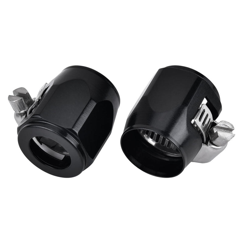 EVIL ENERGY 6AN Hose Finisher Clamp Aluminium Black for Stainless Braided Hoses,Rubber Hoses end Finisher AN6 4