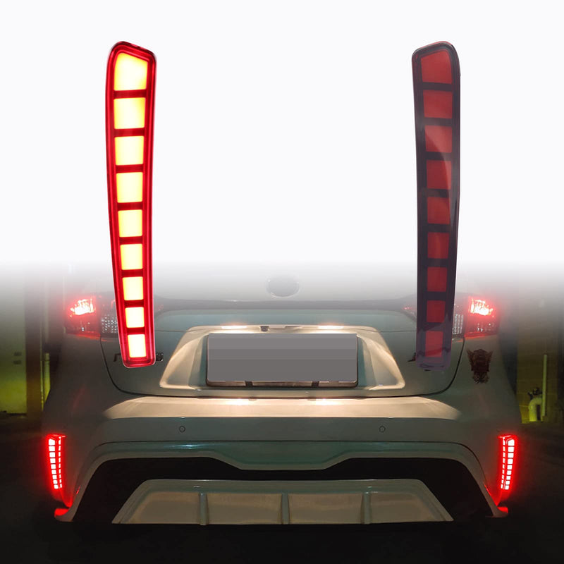 Red LED Rear Bumper Reflectors Fog Brake Tail Light Sequential Turn Signal Lamps Accessories Kit For 2020 2021 2022 2023 Toyota Corolla L LE SE (Rear Fog Light) Rear Fog Light