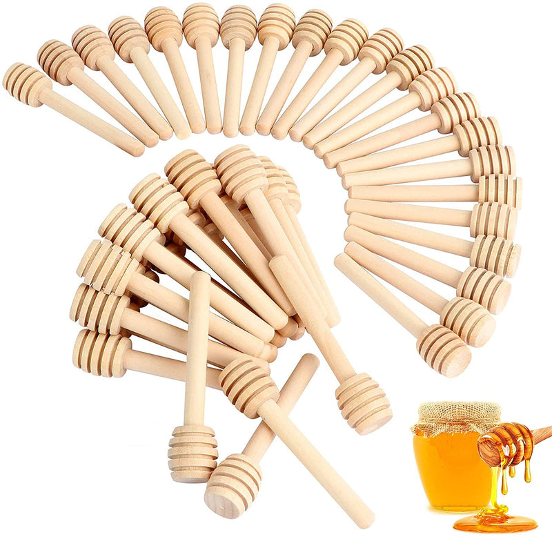 101 PCS Honey Sticks Dipper, 3 Inch Mini Wooden Honeycomb Sticks, Small Honey Stirrer Stick, Honey Sticks for Honey Jar Dispense Drizzle Honey and Wedding Party Favors Gift 101PCS(3 Inch)