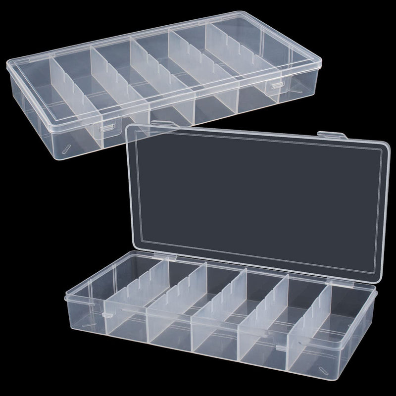 clear visible plastic storage box cosmetic tools storage box makeup tools fishing tackle accessory box organizer jewelry screws hardware accessories organizer box (2Pack) 2Pack