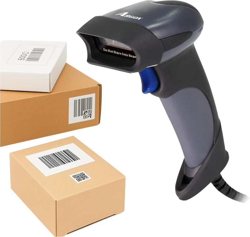 ARGOX Wired Barcode Scanner – Ultra-Fast 1D & 2D QR Code Reader｜Plug & Play USB Handheld Scanner for Inventory, Retail, Office｜Reads Tiny Codes｜Auto-Sensing｜PDF417, DataMatrix, UPC Compatible－AS-9400