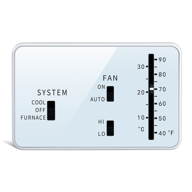 RV Thermostat, Briidea RV Analog Thermostat (Cool Only/Furnace), Replace for Dometic 3106995.032, 12 VDC White