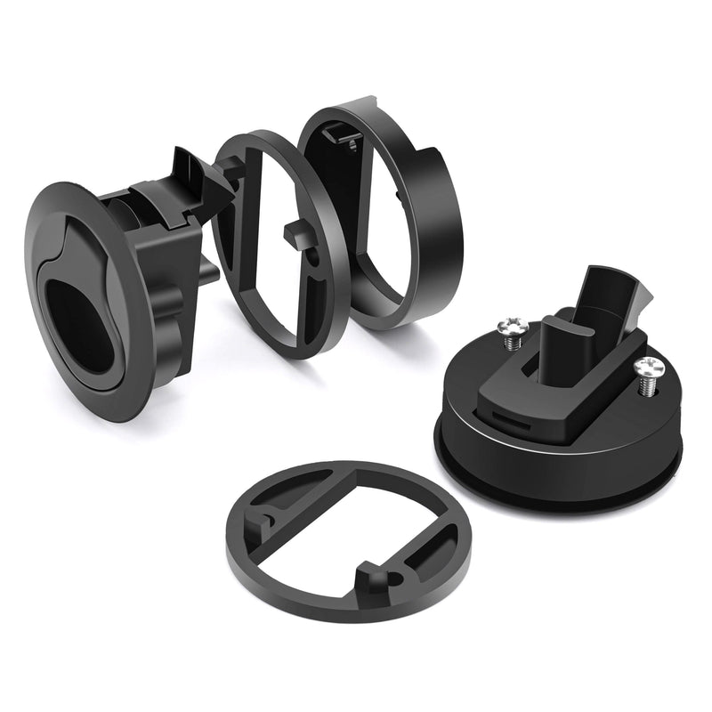 Slam Latch 2'' Flush Pull Latch Black Plastic Nylon Handle for Hatch Door Cabinet Hardware on RV Boat Camper Trailer Fit 2mm-20mm,Pack of 2