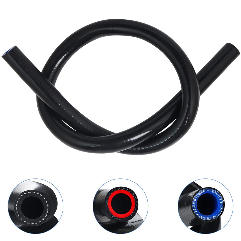 KDP 3/4"X5FT(ID:19MM) 1.5 M Silicone Heater Hose Coolant Radiator Vacuum Line, 1ply Reinforced 4MM Thick, Max Temperature Rating 350F Work Pressure 100 psi+ Mutiple Use for Air and Water