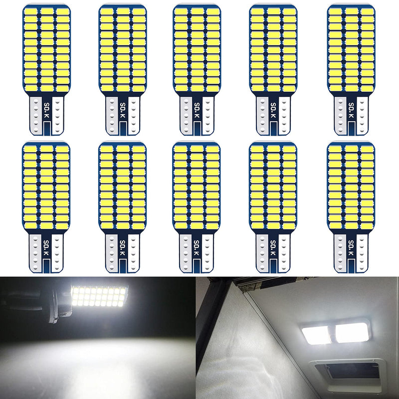 UNXMRFF - Super Bright Natural White T10 921 922 912 LED Bulb for 12V RV Ceiling Dome Light/RV Interior Lighting/Travel Trailer/Camper/Boat (Pack of 10) 10 PCS