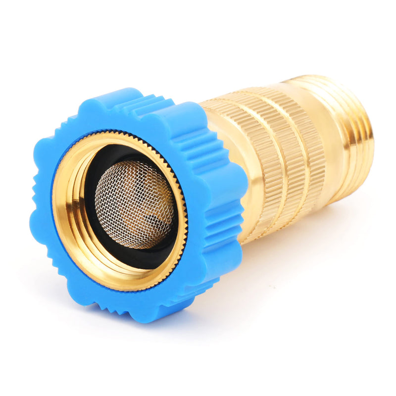 RV Hi-Flow Water Pressure Regulator 50-55 psi, 3/4 Inch Thread Lead-Free Brass Inline Water Pressure Reducer for Camper, Trailer, RV Plumbing System