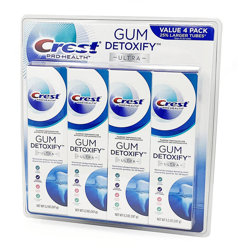 Crest Pro Health Ultra Gum Detoxify Toothpaste (4-Pack, 5.2 oz each) Mint 5.2 Ounce (Pack of 4)