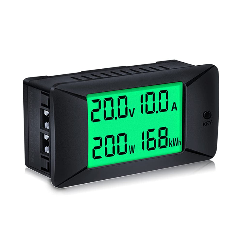 DC Multifunction Battery Monitor Meter,0-300V,0-100A Built-in Shunt, Widely Applied to 12V/24V/48V RV/Car Battery, LCD Display, Digital Current Voltage Solar Power Meter, Multimeter Ammeter Voltmeter DC 100A Battery Meter（Built-in Shunt）