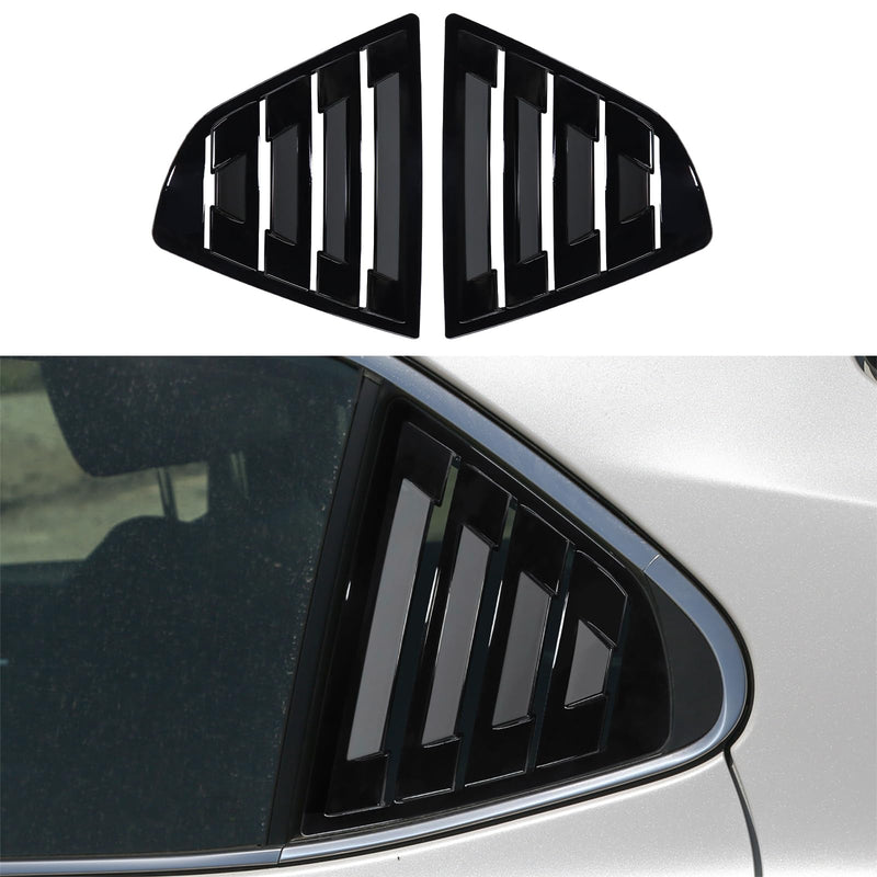 Rear Side Window Louvers Compatible for 2018 2019 2020 2021 2020 2023 2024 Toyota Camry Accessories Air Vent Scoop Cover Louver (Bright Black) Glossy Black
