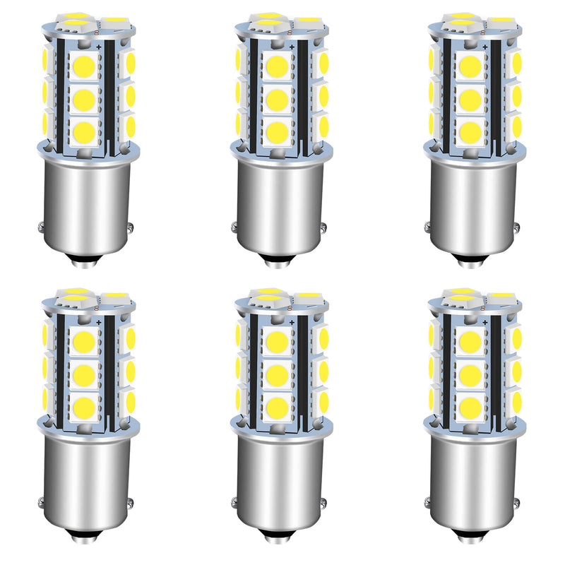 UNXMRFF 1156 LED Bulb White Super Bright 1073 1003 BA15S 7506 1141 LED Bulbs 5050 18-SMD Replacement for 12V RV Interior Ceiling Dome Light/Travel Trailer/Boat Indoor/Camper Light Bulbs (Pack of 6) 6PCS