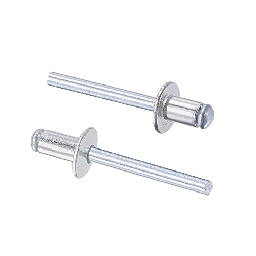 uxcell Blind Rivets Aluminum 6mm Diameter 10mm Grip Length Silver Tone 50pcs 6mm x 10mm