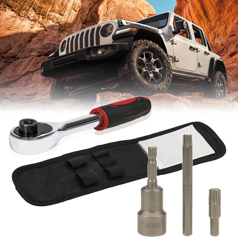 Bolaxin For Jeep Wrangler Accessories Torx Tool Kit Soft/Hard Top Door Removal Replace 68361574AB/ 82214166AB For Jeep JL JK & Gladiator Rubicon Sahara Unlimited 2007-2022 2/4 Doors (Red) Red