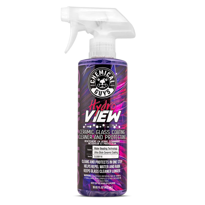 Chemical Guys HydroView Ceramic Glass Cleaner & Coating - Cleans & Adds Hydrophobic Protection, Car Window Cleaner for Glass, and Mirrors, Trucks, SUVs, and Home Use - 16 fl oz