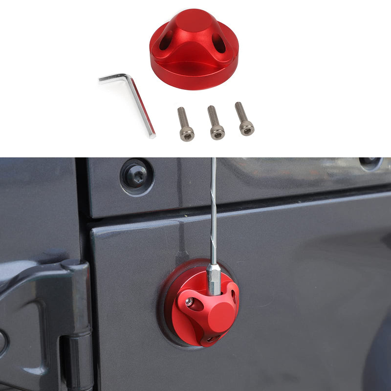 Hoolcar Red Aluminum Radio Atenna Base Cover for 2007-2021 Jeep Wrangler JL JLU JK JKU JT