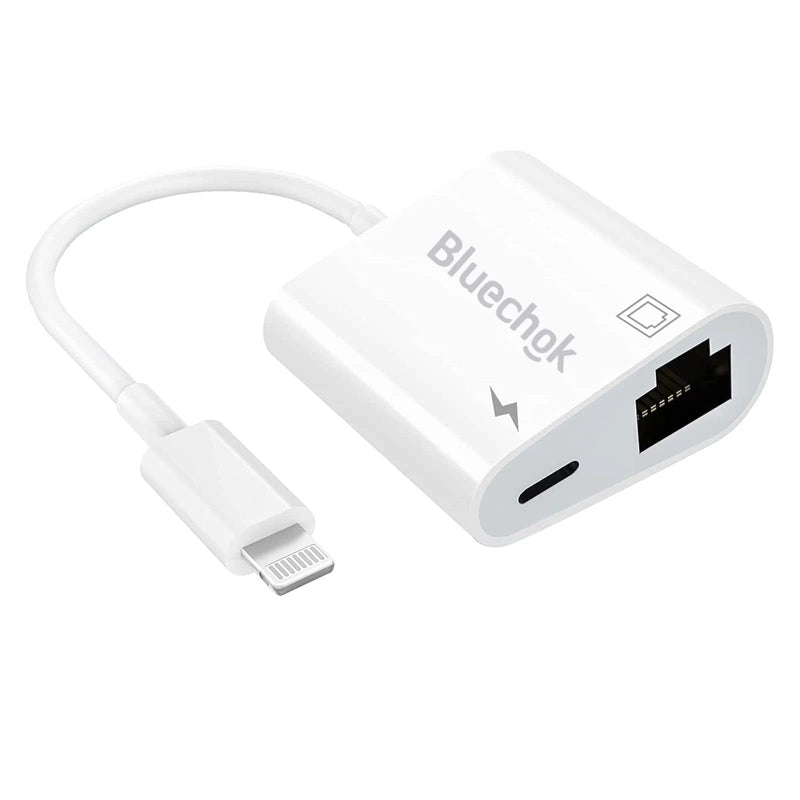 Lightning to Ethernet Adapter with Charging for iPhone/iPad [Apple MFi Certified] 2 in 1 RJ45 Ethernet High Speed iPhone LAN Network Adapter Support 100 Mbps Ethernet Network Lightning to Ethernet Adapter