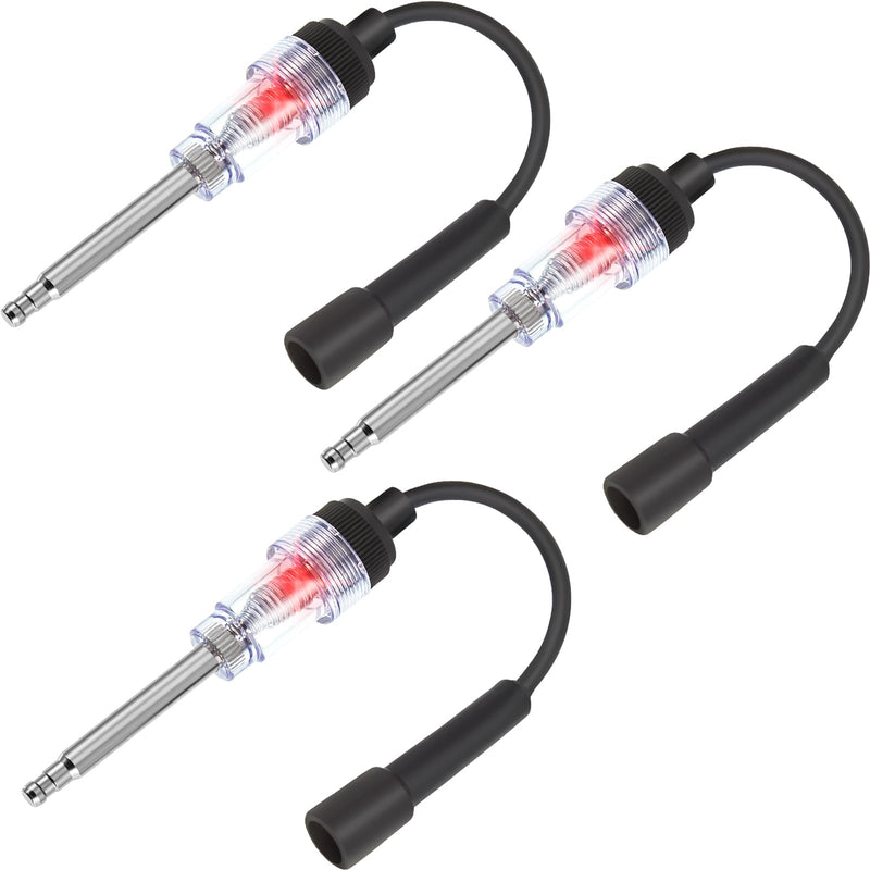 Inline Spark Plug Tester Engine Straight Boot Ignition Tester Light Lawnmower Checker Armature Diagnostic Detector for Automotive Car Internal External Engine(3 Pieces) 3