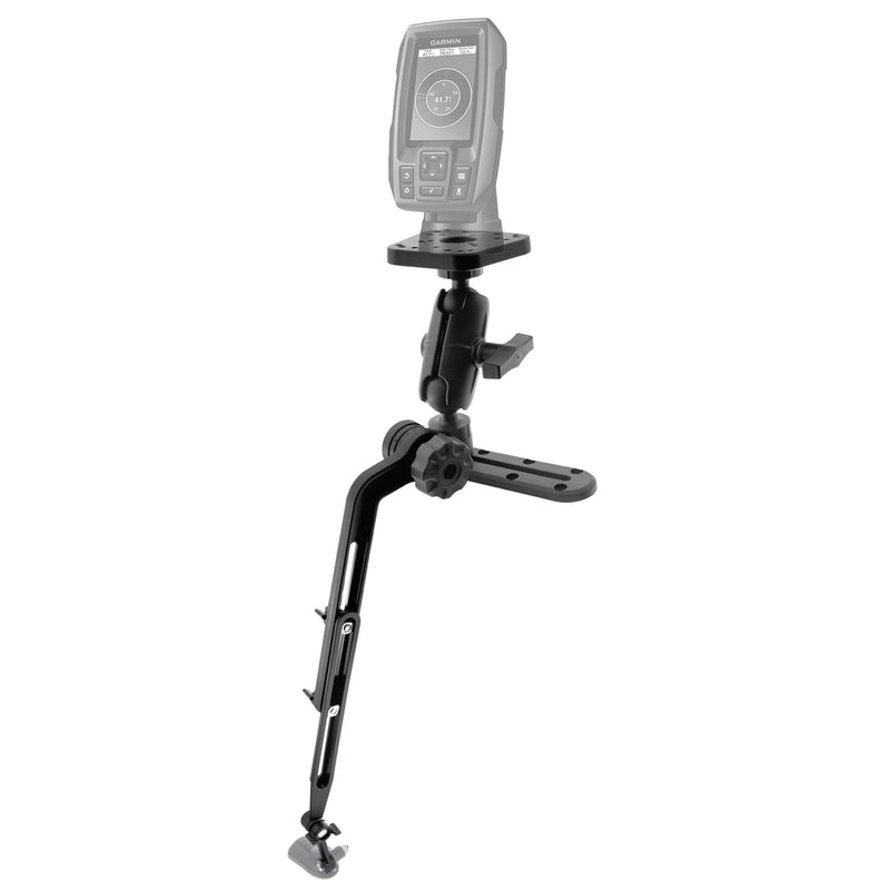 Kayak Fish Finder Mount with Transducer Mounting Arm, 1.5" Ball Marine Electronic Mount for Boat Track, Universal Mounting Plate, Compatible with Scotty, Lowrance, Garmin Fish Finders