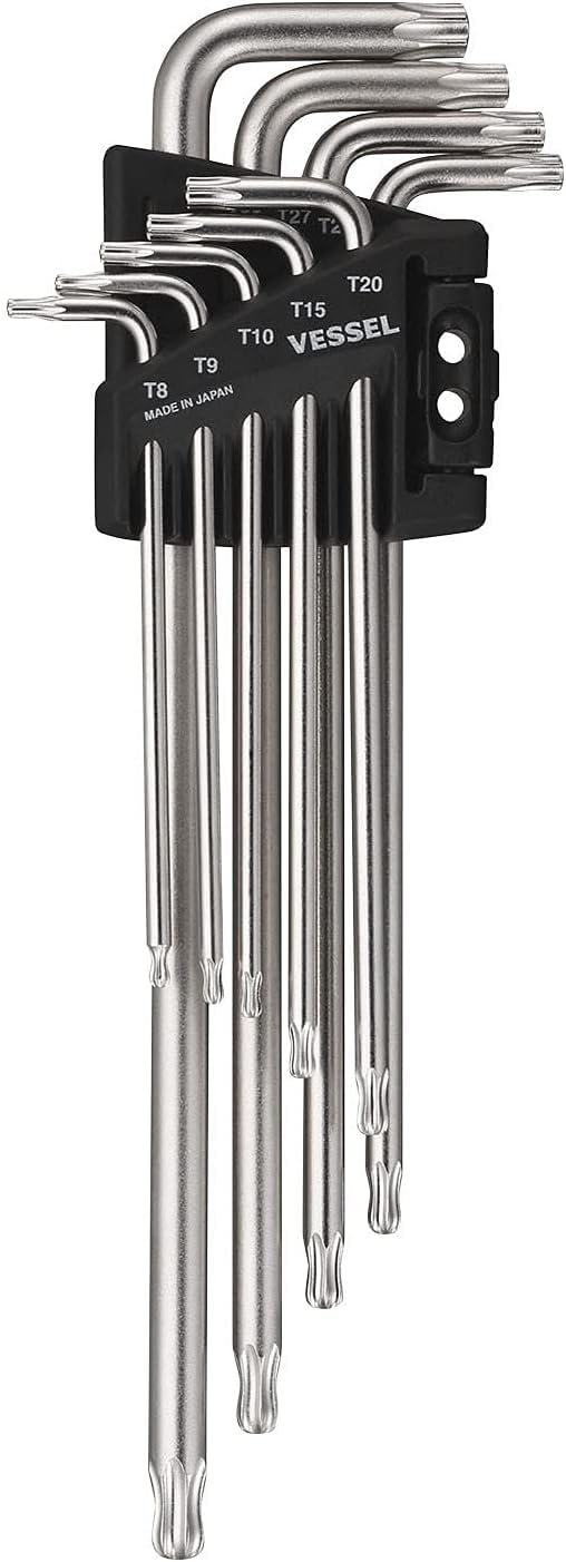 VESSEL Ball End TORX L-Key Wrench 9PC. Set No.8509BTXU 8509BTXU
