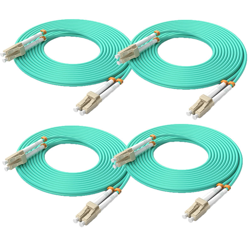 QSFPTEK OM3 LC to LC Fiber Patch Cable, 10GB Duplex LC-LC 50/125um Multimode Fiber Optic Cord LSZH 4 Meter(13.28ft)-4pack 4M 4pack