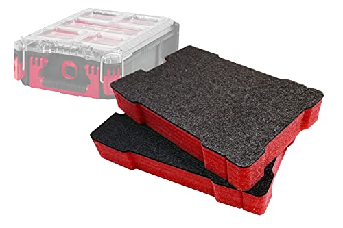 Shadow Foam Inserts Compatible With Packout Compact Organiser – Compatible With Milwaukee Packout Compact Organiser Easy Peel Foam for Milwaukee Packout System (Red, 2 Inch Depth) Red 50mm