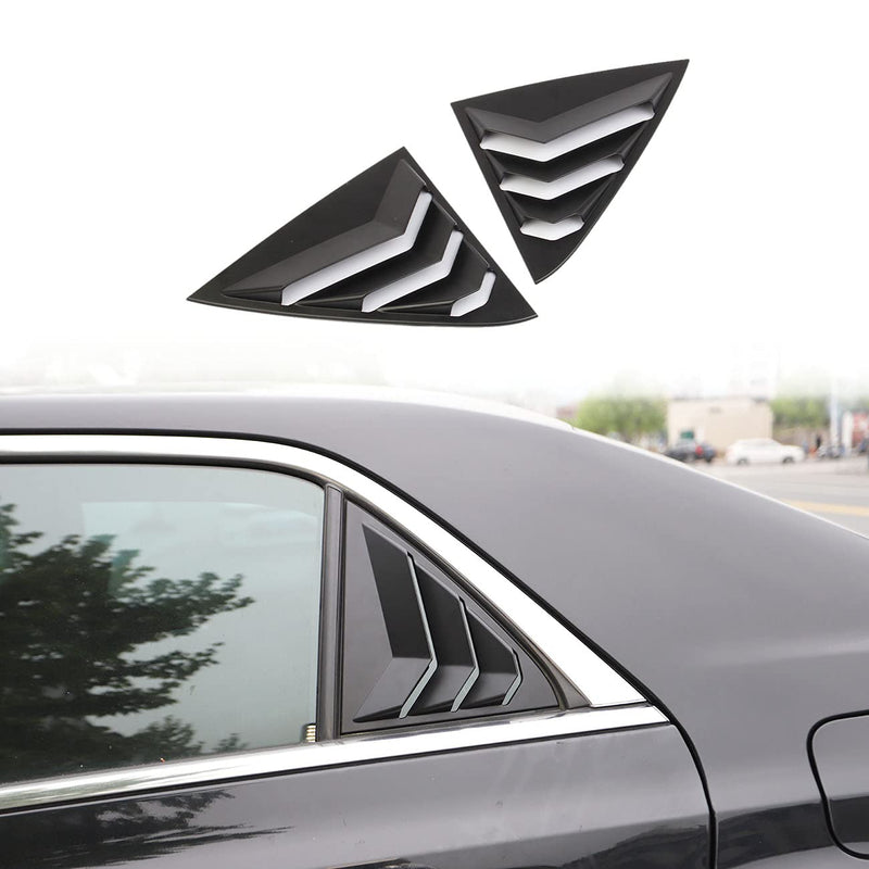 Crosselec Side Window Sunshade Louvers Scoop Shades Cover Blinds ABS for Chrysler 300 2015-2023（Matte Black）