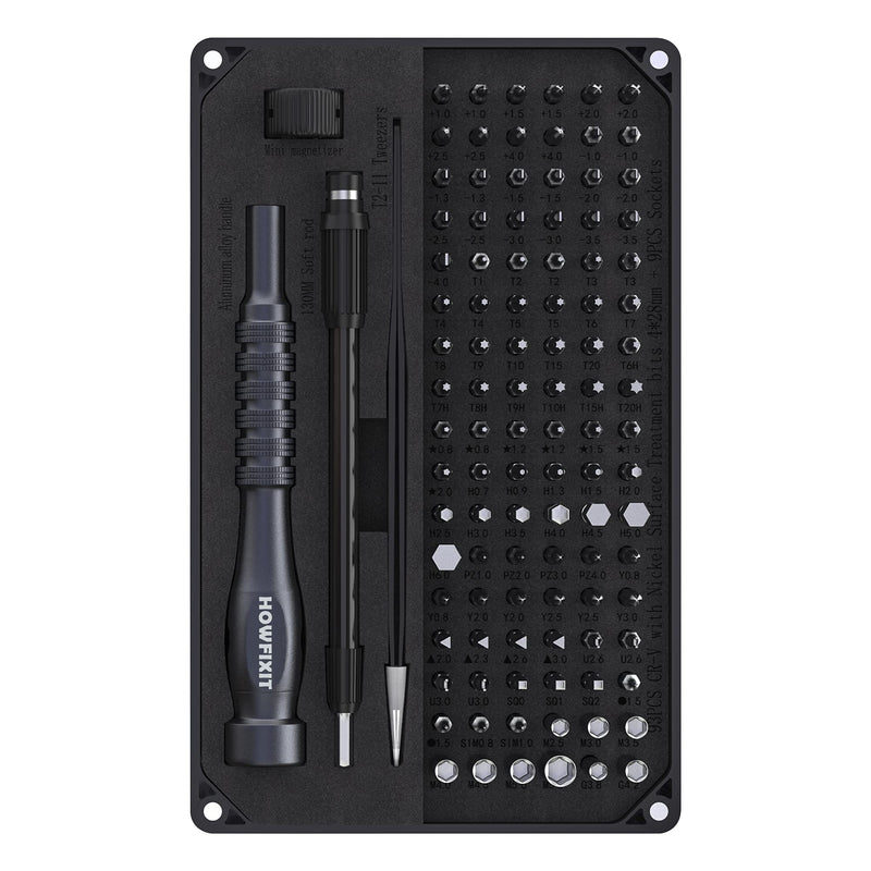 HowFixit PRO MAX 106-in-1 Screwdriver Set for Repair Electronics Disassembly Laptop, Game Console, Smartphone, iPhone, Macbook, PC, Camera, Watch etc