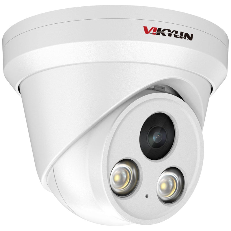 VIKYLIN 4K 8MP Full Color AI Turret IP PoE Camera,F1.0 Aperture 98ft Color Night Vision,Built-in Mic,Human/Vehicle Detection,2.8mm Lens,H.265,IP67 Security IP Camera,PG2387CG