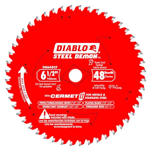 Diablo Steel Demon Cermet II Saw Blade for Medium Metal - 6-1/2" x 48-Teeth 6-1/2" 48 TCG