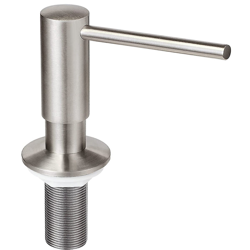Brushed Nickel Built in Soap Dispenser for Kitchen Sink with 17 OZ PET Bottle Brass Pump Head Deck Mounted Dish Soap Dispenser Brushed Nickel