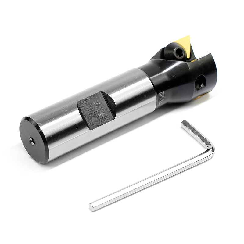 OSCARBIDE 1" Indexable End Mill 3/4" Shank 3-1/4" Length 2 Flutes TP22 | 2 TPCN1103PDTR TiN Coated Inserts | Square Shoulder Milling | For Steel & Cast Iron | Rigid Steel Body | Smooth & Durable