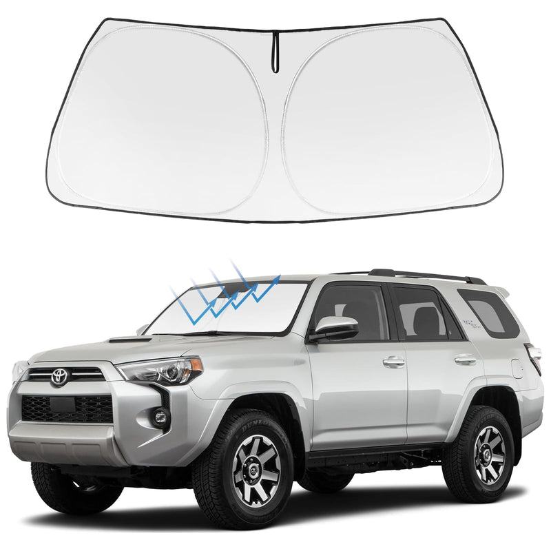Proadsy 2024 Upgrade Windshield Sun Shade Custom Fit 4Runner 2010-2024 4-Runner 5th Gen SUV, SR5 Trail Limited Foldable Front Sunshade Protector Blocks UV Rays Keep Car Cooler Toyota 4Runner 2010-2024
