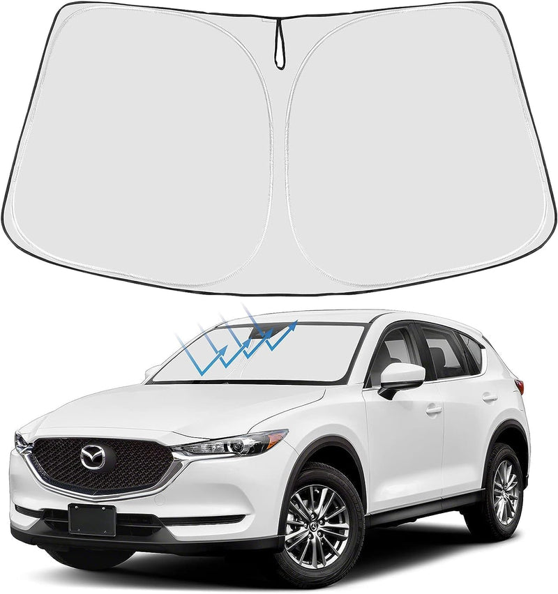 Proadsy 2025 Upgrade Windshield Sun Shade Custom Fit Mazda CX5 CX-5 2017-2024 2025 4-Layer Foldable Front Sunshade Protector Sun Visor Blocks UV Rays Keep Car Cooler Mazda CX-5 2017-2024 2025