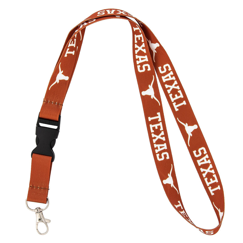 Desert Cactus University of Texas Lanyard UT Longhorns Car Keys ID Badge Holder Keychain Detachable Breakaway Snap Buckle (Orange - Longhorn)