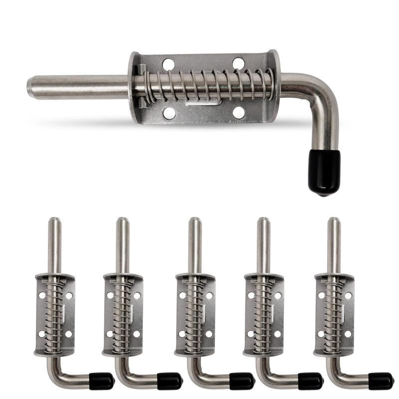 6 Pack 304 Steel 5 Inch（128MM） Spring Pin Latch Lock Pin Suitable for Doors，Utility Trailer Gate，Cabinets and etc.