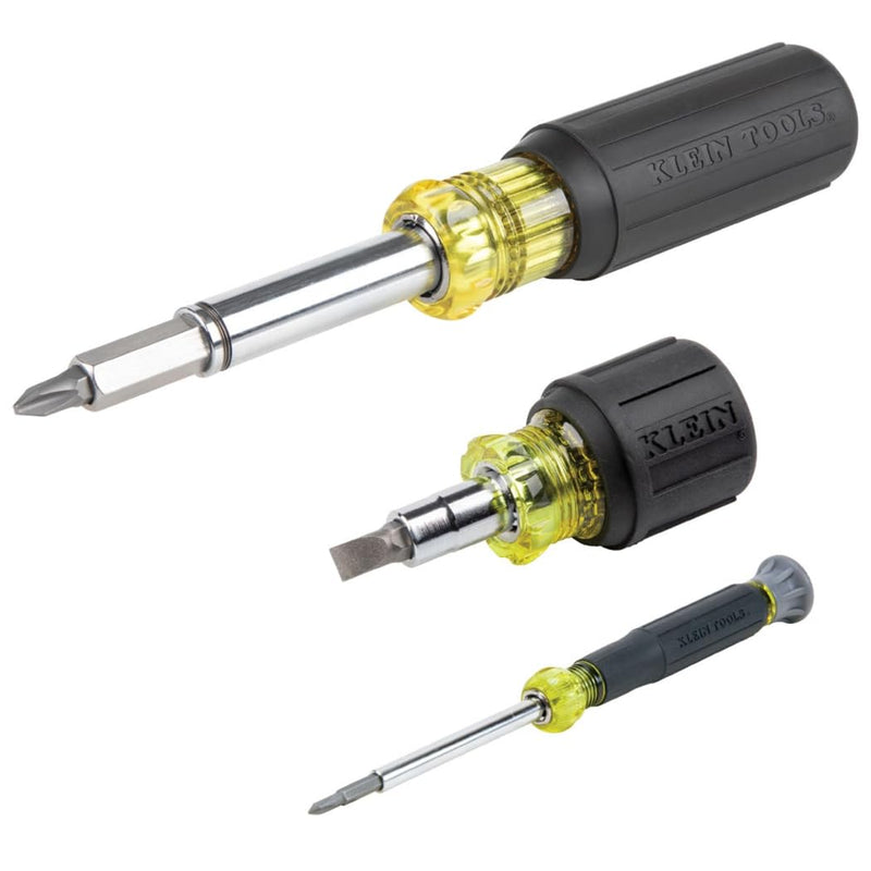 Klein Tools 80045 Screwdriver and Nut Driver Tool Kit, Includes Magnetic 11 in 1, Multi-Bit Stubby and Electronics Screwdrivers, 3-Piece 3-Piece Kit