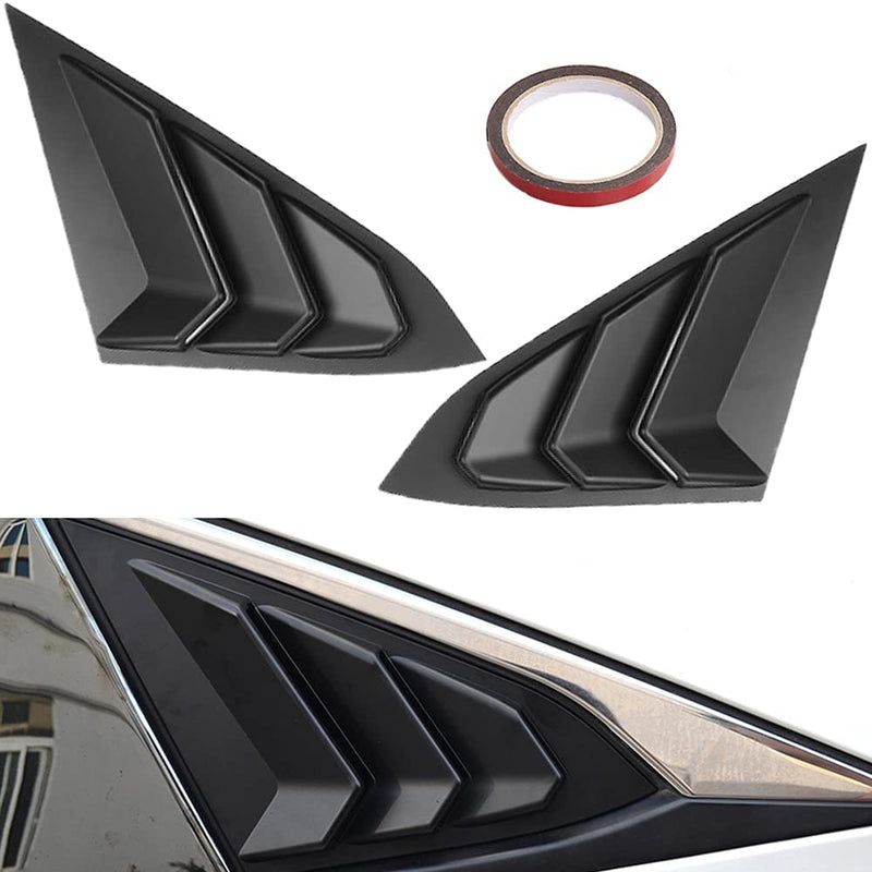 for 10th Gen Civic Sedan Rear Side Window Louvers Air Vent Scoop Shades Cover Blinds Racing Style Compatible with Civic Sedan 2021 2020 2019 2018 2017 2016 (Matte Black) Matte Black