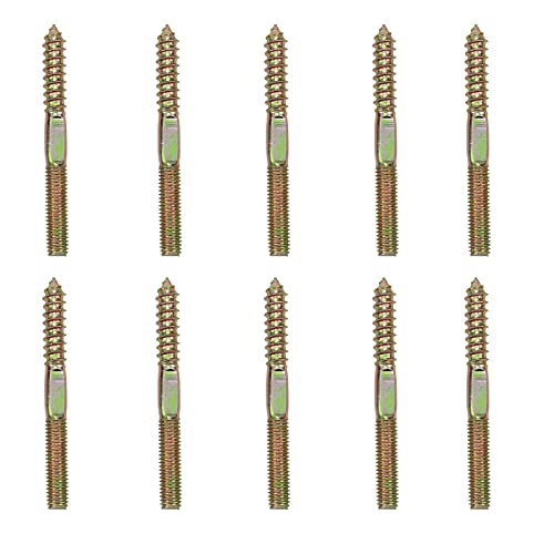 Mcredy Dowel Screw M8 Self-Tapping Double End Threaded Hanger Bolt, 10Pcs M8x80 mm