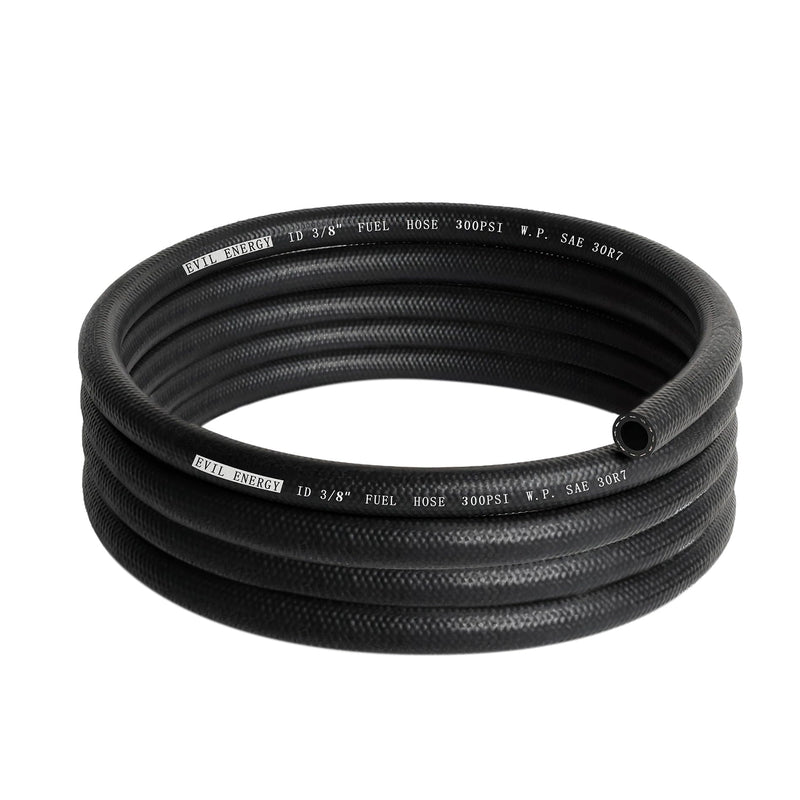 EVIL ENERGY 3/8 Fuel Hose Line Push Lock NBR Rubber SAE 30R7 10FT 300PSI 3/8Inch