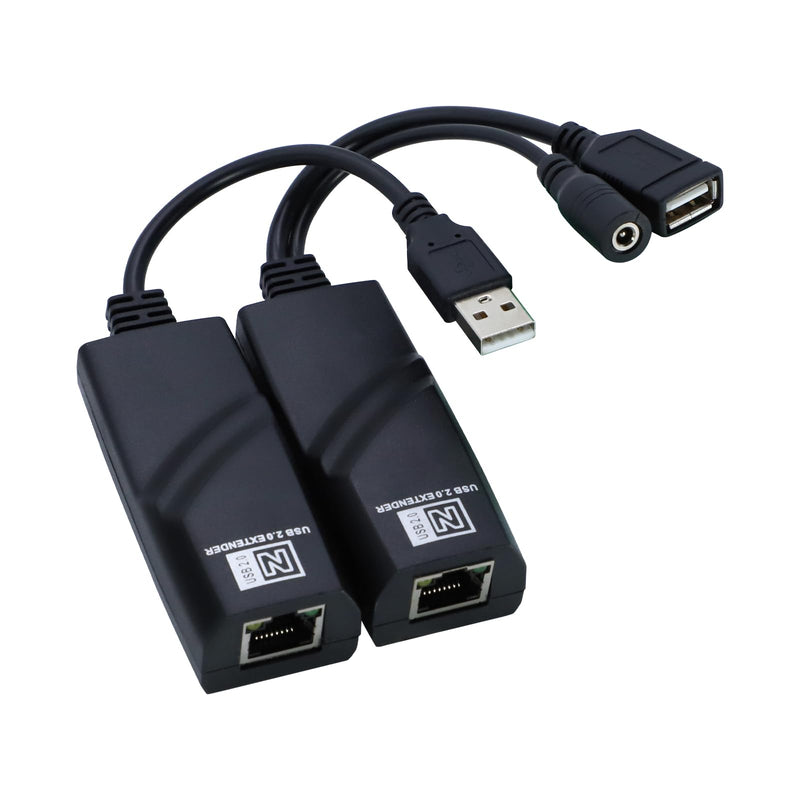 E-SDS USB 2.0 Extender to RJ45 Over Cat5 Cat5E Cat6 up to 196 Ft, USB Ethernet Extender Over Cat5/5E/6 Supports Windows/Mac/Vista, Plug and Play, No Driver Needed USB Extender 2 Ports