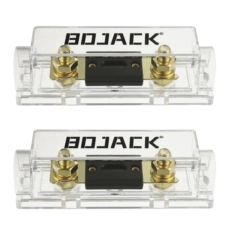 BOJACK 0/2/4 Gauge ANL Fuse Holder and 200 Amp ANL Fuses for 0 2 4 8 Gauge AWG Fuse Block, Fuse Box, Automotive Fuse Holder 200A (Pack of 2)